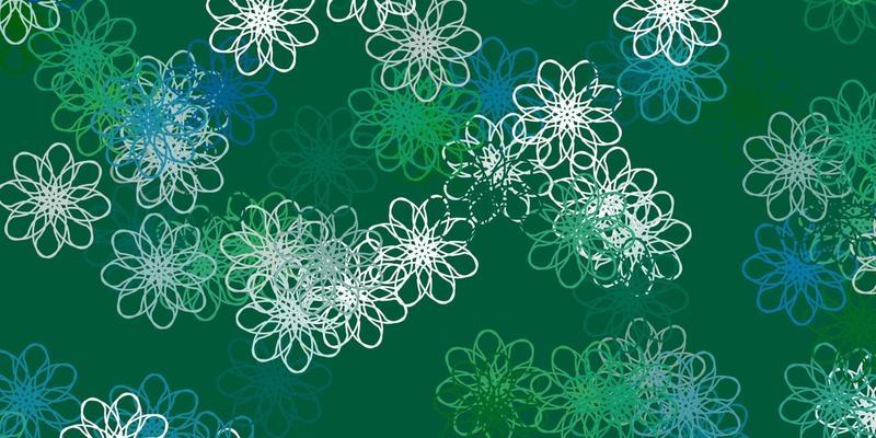 Light Green vector natural backdrop with flowers.