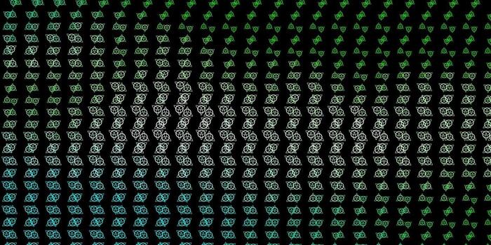 patrón de vector verde oscuro con elementos mágicos.