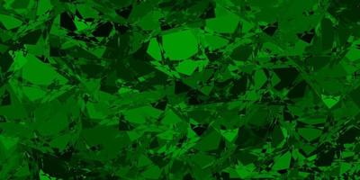 Dark Green vector background with polygonal forms.