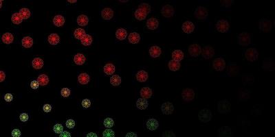Dark Green, Red vector backdrop with chaotic shapes.