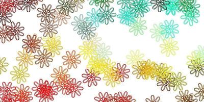 Light Multicolor vector doodle pattern with flowers.