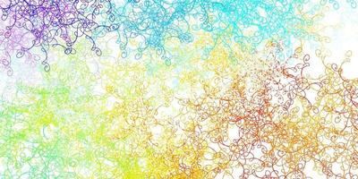 Light Multicolor vector background with curved lines.