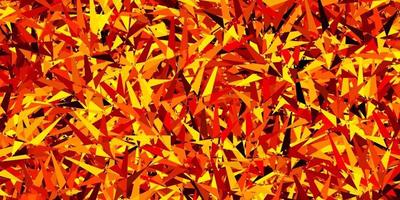 Dark Orange vector background with triangles.