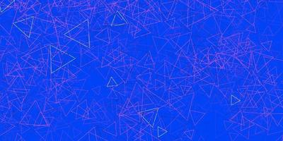 Dark Pink, Blue vector background with triangles.