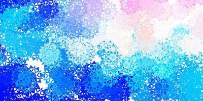 Light Pink, Blue vector template with ice snowflakes.