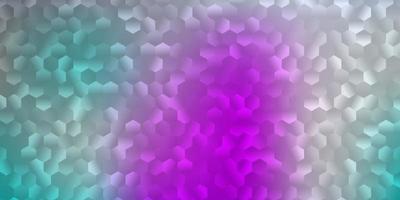 Light pink, blue vector texture with colorful hexagons.