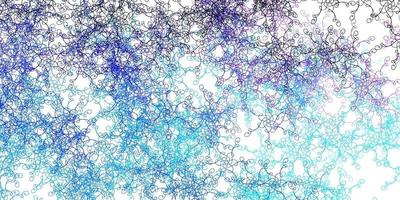 Light Pink, Blue vector background with bent lines.