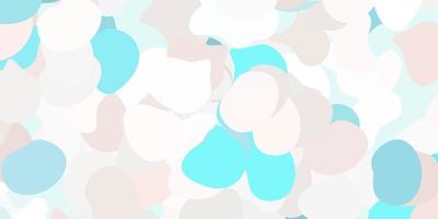 Light pink, green vector background with random forms.