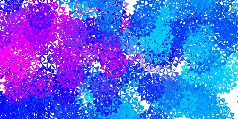 Light Pink, Blue vector layout with beautiful snowflakes.