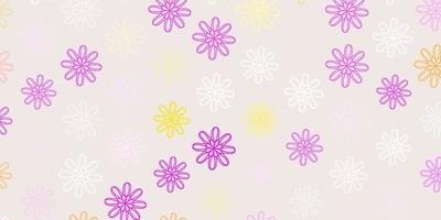 Light Pink, Yellow vector natural artwork with flowers.