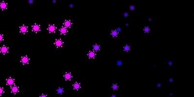 patrón de vector púrpura oscuro con elementos de coronavirus.