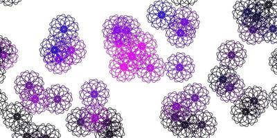 Light Purple vector doodle texture with flowers.