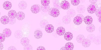 Light Purple vector doodle background with flowers.