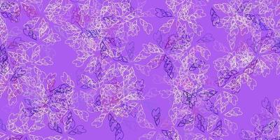 ilustraciones abstractas de vector púrpura claro con hojas.