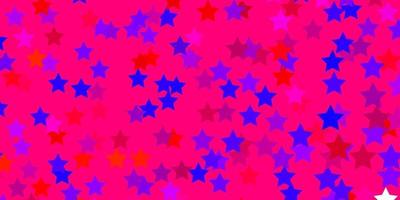 Light Blue, Red vector template with neon stars.