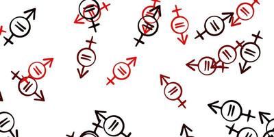 Light Red vector pattern with feminism elements.