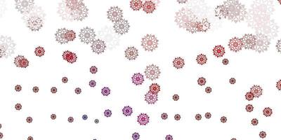 Light red vector layout with beautiful snowflakes.