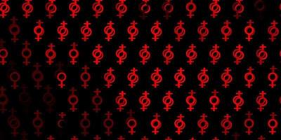 Light Red vector background with woman symbols.