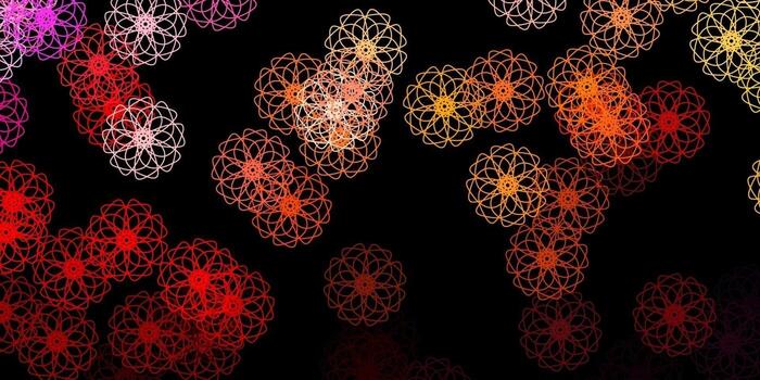 patrón de vector rojo oscuro, amarillo con formas abstractas.