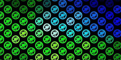 Dark Blue, Green vector pattern with coronavirus elements.