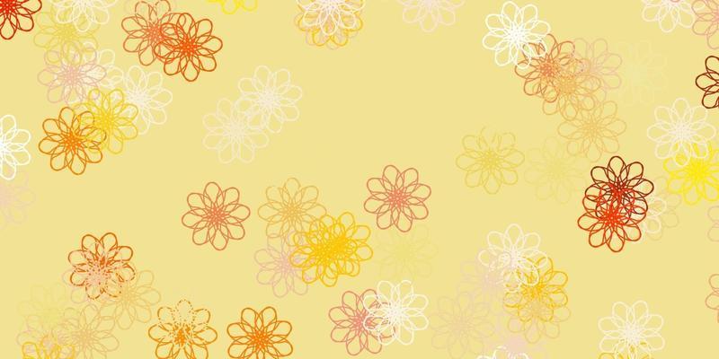 Light Yellow vector natural artwork with flowers.