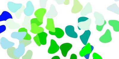 Light blue, green vector background with random forms.