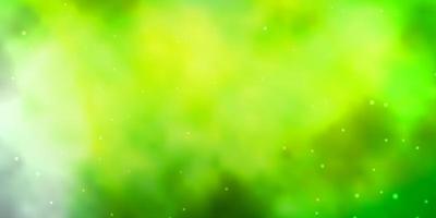 Light Green vector background with colorful stars.