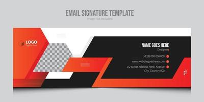 Email Signature Template Vector. Professional Geometric Business and Corporate Email Signature With An Author Photo Place. vector