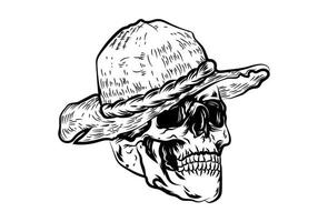 Skull with hat vector illustration