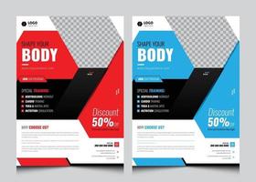 Fitness Gym Flyer Template. Fitness Center Or Other Sports Event, Fitness Flyer Design, Fitness Center Flyer Or Poster Cover Template vector