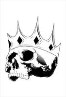 Skull with crown vector illustration