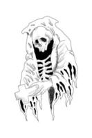 Skull with cloak vector illustration