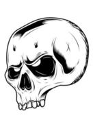 Skull angry vector illustration