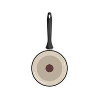 Frying pan icon top and side view. Dishes for cooking, frying food. Kitchen utensils and item vector