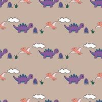 Seamless pattern with cute dinosaurs. For baby textiles, wrapping paper and packaging. vector