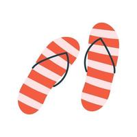 Cute hand-drawn beach flip flops isolated on white background. Vector illustration.