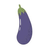 Eggplant colorful vector illustration isolated on white background. Hand drawn style, cute doodle art. Agricultural concept. Vegetables for gardening. Healthy diet.