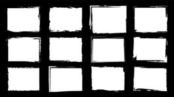 Dirty frames grunge. Ink brush strokes. distress textures of a square vector