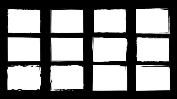 Dirty frames grunge. Ink brush strokes. distress textures of a square