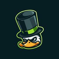 logotipo de la mascota del mago del pato vector
