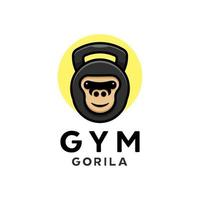 logotipo de gorila de gimnasio vector