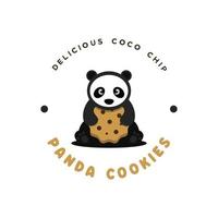 logo de galletas panda vector