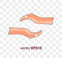 ilustración vectorial de una mano que protege vector