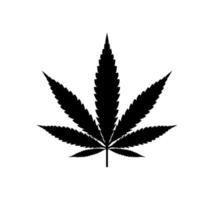 Cannabis leaf silhouette illustration vector image