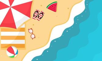 Top view summer beach background vector