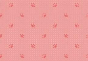 seamless pattern with dots and cat paws vector