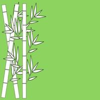 ilustración vectorial de bambú con fondo verde vector