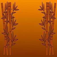 vector illustration of bamboo with orange background