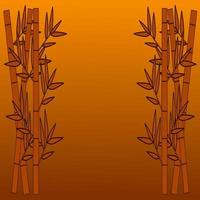 vector illustration of bamboo with orange background