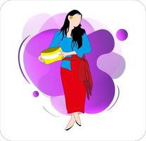 Vector image of Balinese woman illustration